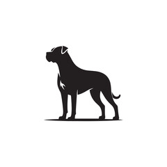Bold Dogo Argentino Dog Silhouette Vector Art for Print, Tattoo, Sticker, Logo, and Graphic Design – Powerful Canine Outline for Pet Lovers and Creatives
