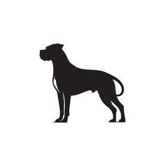 Bold Dogo Argentino Dog Silhouette Vector Art for Print, Tattoo, Sticker, Logo, and Graphic Design – Powerful Canine Outline for Pet Lovers and Creatives
