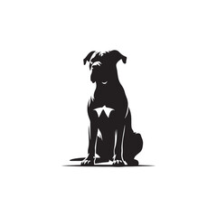 Bold Dogo Argentino Dog Silhouette Vector Art for Print, Tattoo, Sticker, Logo, and Graphic Design – Powerful Canine Outline for Pet Lovers and Creatives
