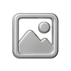 Silver Metallic Image Placeholder Icon