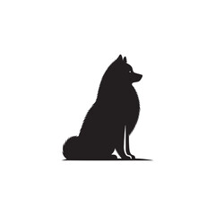 Elegant Finnish Spitz Dog Silhouette Vector Design Featuring the Distinct Foxlike Appearance, Pointed Ears, Curled Tail, and Proud Stance – Ideal for Prints, Logos, Stickers, and Pet Art.
