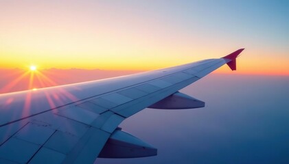 Close up view of airplane wing's leading edge, maintenance, flight