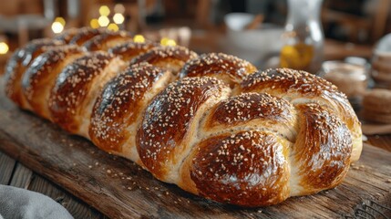 Golden braided loaf, perfectly baked