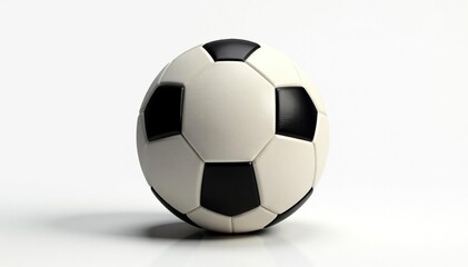 Fototapeta premium Classic football, perfectly centered on pure white backdrop, vintage, equipment, sport