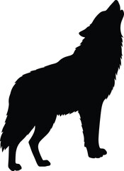 a detailed black and white silhouette portrait of a wolf howling at the moon, detailed fur texture, highly realistic, cinematic lighting, hyper detailed, intricate, digital art
