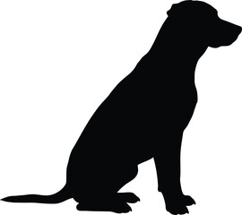 Dog Silhouette Black And White Minimalistic Realistic

