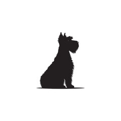 Glen of Imaal Terrier dog silhouette, sturdy and compact Irish breed vector, rugged terrier outline, loyal and brave canine profile, traditional hunting dog graphic, bold pet design.
