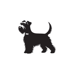 Glen of Imaal Terrier dog silhouette, sturdy and compact Irish breed vector, rugged terrier outline, loyal and brave canine profile, traditional hunting dog graphic, bold pet design.
