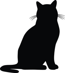 Simple Black Cat Silhouette Minimalist Icon Monochrome Feline Profile

