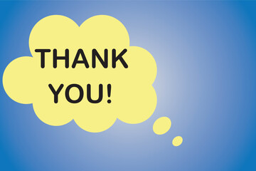 Thank you speech bubble against blue background