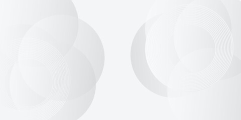 Modern white glowing geometric lines on gray background. Abstract shiny blue circle lines pattern. Futuristic technology concept. Suit for cover poster design