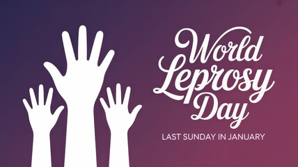 Illustrated hands raised for World Leprosy Day.