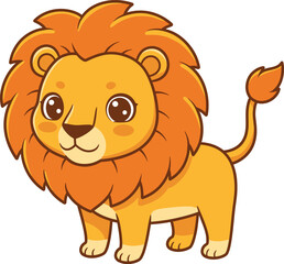 Cute Cartoon Lion – Adorable Jungle Animal Illustration

