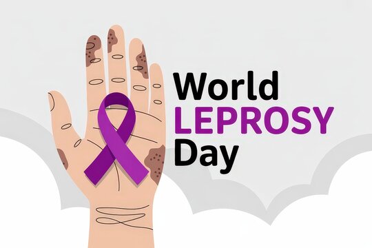 Illustration of World Leprosy Day awareness ribbon.