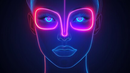 Futuristic Neon Portrait with Vibrant Colors