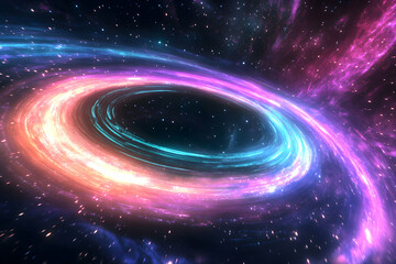 Obraz premium Stunning Colorful Swirling Galaxy with Bright Stars and Cosmic Dust