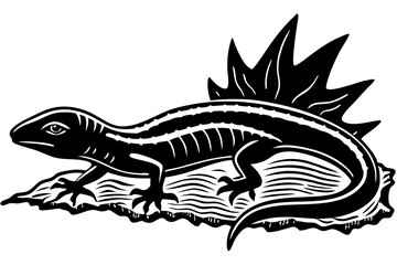 Sandfish skink silhouette design vector image on a white background, sandfish, skink, reptile, silhouette, animal, vector, wildlife, lizard, desert, nature, graphic, illustration, design, saharan, ger