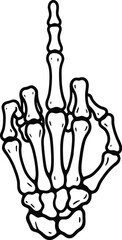Skeleton Hand Halloween Anatomy Line Art Minimalist Black and White Design

