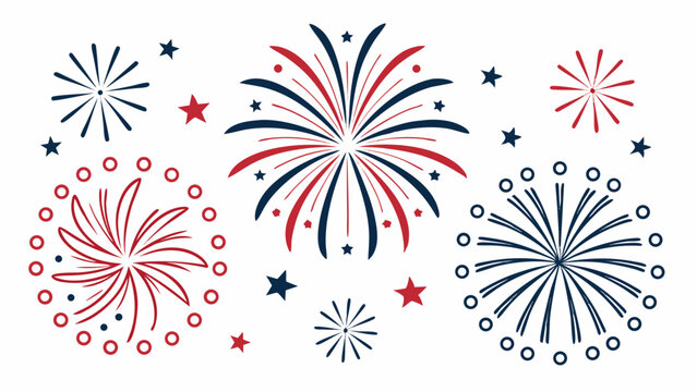 Festive Fireworks Display, perfect for 4th of July designs.