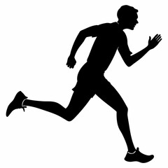 Urban male runner sprinting vector