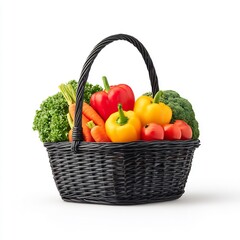 Grocery basket with fresh vegetables