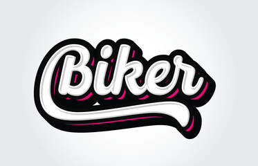 Biker Hand Lettering Typography Vector Template