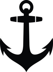 Classic Anchor Silhouette – Nautical Maritime Symbol Illustration

