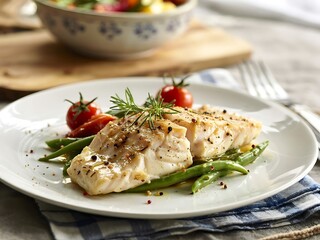 Delicious Baked Fish with Green Beans and Cherry Tomatoes