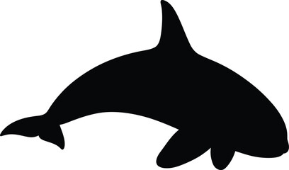 orca, killer whale, sea creature, ocean life, black and white silhouette, minimalist design, crisp lines, digital art
