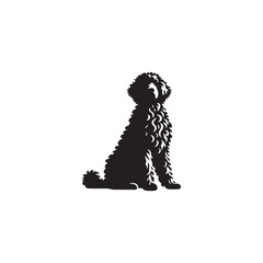Elegant Goldendoodle Dog Silhouette Captures the Playful Spirit, Friendly Nature, and Iconic Curly Coat of This Beloved Hybrid Breed in a Striking and Timeless Black Vector Design.
