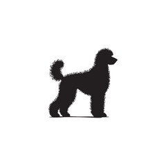 Elegant Goldendoodle Dog Silhouette Captures the Playful Spirit, Friendly Nature, and Iconic Curly Coat of This Beloved Hybrid Breed in a Striking and Timeless Black Vector Design.
