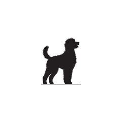 Elegant Goldendoodle Dog Silhouette Captures the Playful Spirit, Friendly Nature, and Iconic Curly Coat of This Beloved Hybrid Breed in a Striking and Timeless Black Vector Design.
