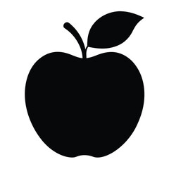 Silhouette vector illustration of an apple