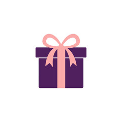 Gift box vector illustration with a decorative red ribbon