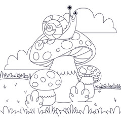Hand drawn coloring book illustration	
