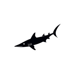 Fototapeta premium silhouette of a sawfish gliding near the seabed.eps