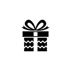 Minimalist Black White Wrapped Gift Box Illustration

