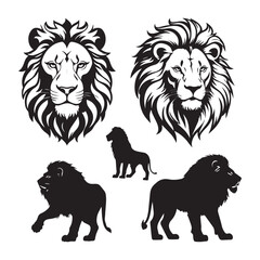 lion and lioness vector
