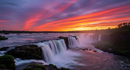 sunset over the river