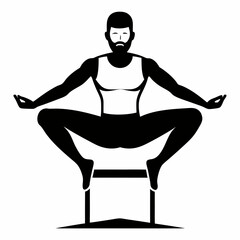 Silhouette art illustration of a yoga pose