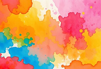 Obraz premium Vibrant hues blend in textured layers, creating an abstract watercolor and acrylic canvas, dynamic, splash