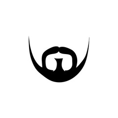 Beard silhouette vector icon