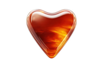A fiery heart ablaze with passion love s embers glowing bright a symbol of deep affection in on transparent background