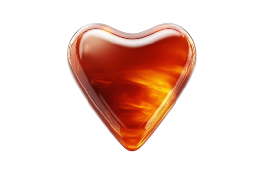 A fiery heart ablaze with passion love s embers glowing bright a symbol of deep affection in on transparent background
