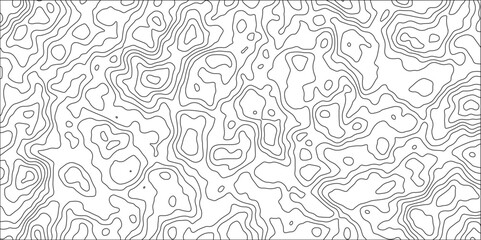 Abstract topographic contours map background. Ocean topographic line map with curvy wave isolines vector. Paper texture Imitation of a geographical map shades. Geographic mountain line map.