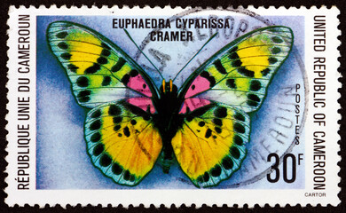 Postage stamp Cameroon 1978 True Forester, Euphaedra Cyparissa Cramer, Butterfly