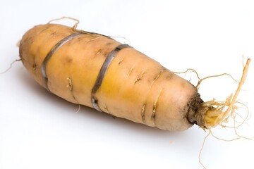 Root vegetable with rings close up