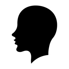 Silhouette profile of a person's head featuring a streamlined and minimalist design