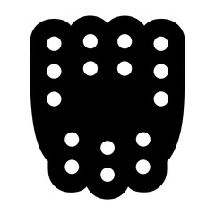 Abstract Symbol Resembling a Stylized Black Berry with White Dots on White