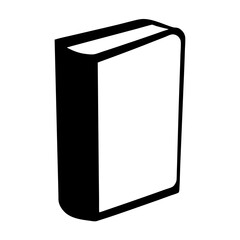 Fototapeta premium Minimalist illustration of a standing book, black silhouette on white background